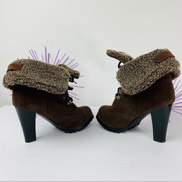 🎊HP🎊 Brown Suede Lace Up Heeled Boot - Picture 8 of 8